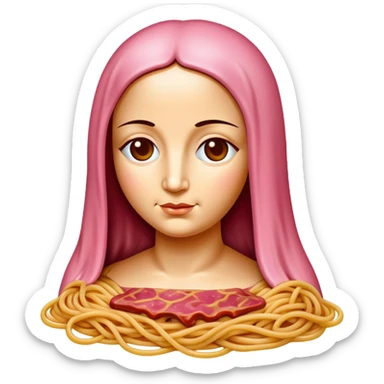  SPAM meat melted pink dripping sauce spaghetti monalisa portrai sticker