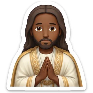 Black Jesus with prayer shawl  sticker