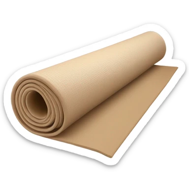 beige half rolled out yoga mat sticker