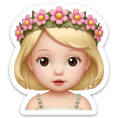 baby unique looking with flower tiara sticker