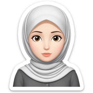 a white skin hijab woman thinking with zepeto styles sticker