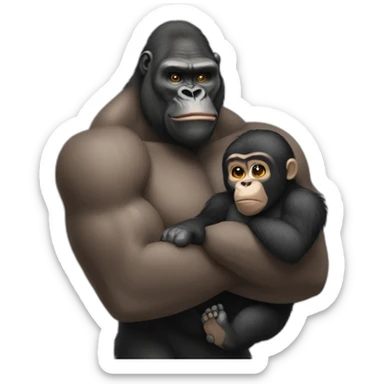 Buff Gorilla holding Kim Kardashian sticker