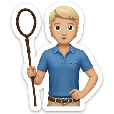 White man with a whip sticker