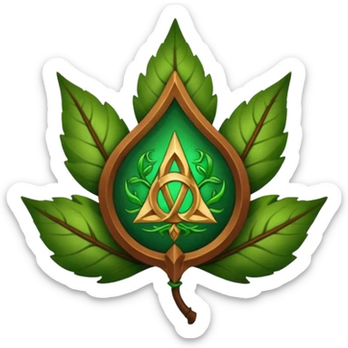 Wiz 101 casting sigil brown and green leaf life school inspired  sticker