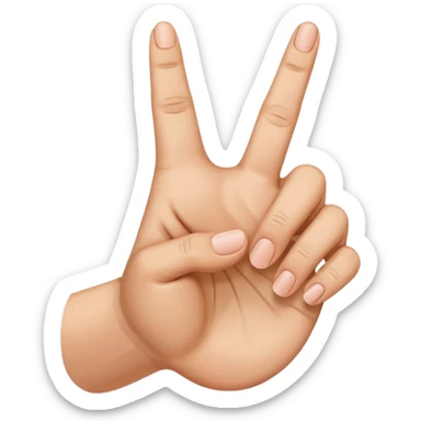 Mano con los cuatro dedos levantados y el índice doblado sticker