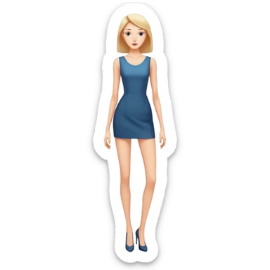 A tall slender woman with elongated arms and legs, sharp angular facial features, high cheekbones sticker