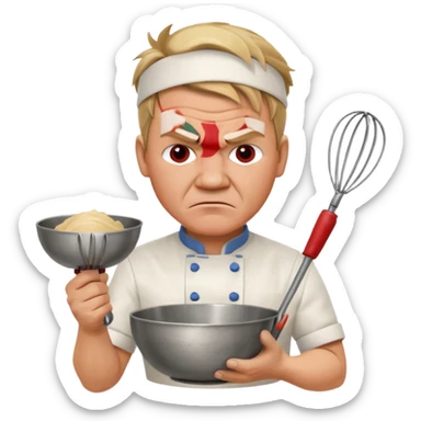 gordon ramsay chef holding whisk and bowl sticker