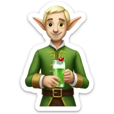I want to create an elf with few house project on hand that is drinking gin  sticker