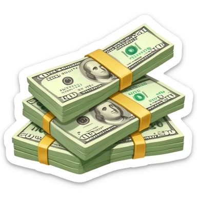 huge pile of money and cash sticker