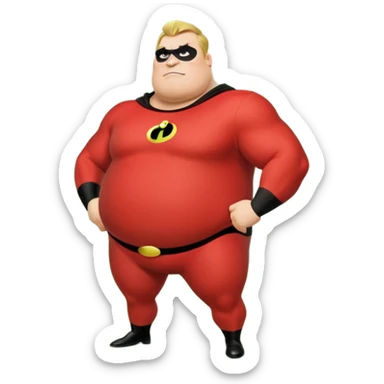 green fat mr incredible farting with giant green fart cloud sticker