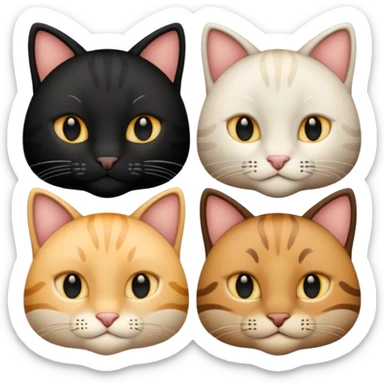 Due gatti, uno bianco e uno nero  sticker