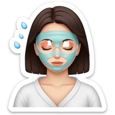 girl brunette getting a deep facial cleansing eyes closed sticker