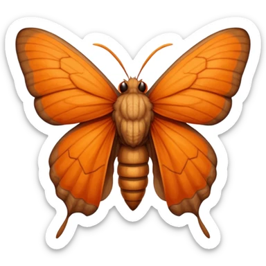 a moth head (just the Head) with orange antennas, slightly brown head sticker