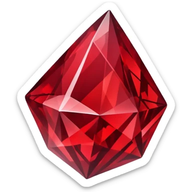 iOS sticker, dark fantasy crystal, monochrome red, minimal sticker