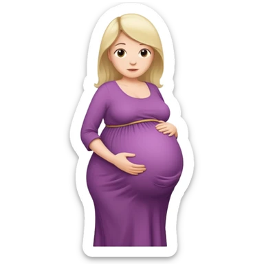 heavily pregnant woman with very extremely abnormally huge overdue belly sticker