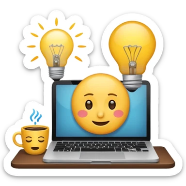 create a 5 emoji describing life of coder sticker