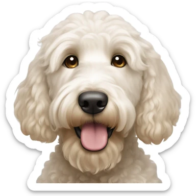 White goldendoodle face tan ears sticker