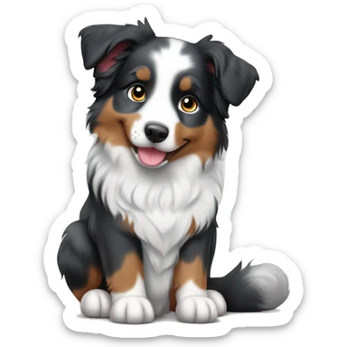 Australian Shepherd Blue merle only Black Frackles without Brown and cute rose Loop sticker
