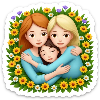 two girls lying on top of each other wrapped around each other lying down sticker