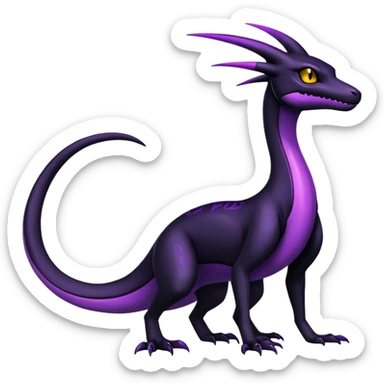 Shiny gothic Salazzle-Salandit-Umbreon-Fakémon-hybrid-creature (full body) 4 legs sticker