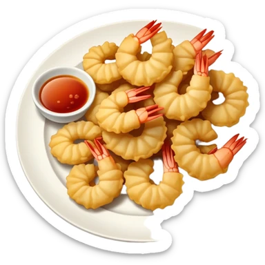 Plate of tempura shrimp   sticker