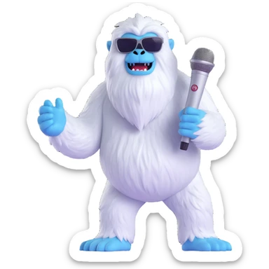 yeti with a microphone sticker