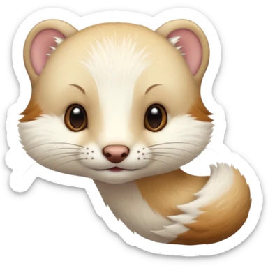 White stoat rubbing head sticker