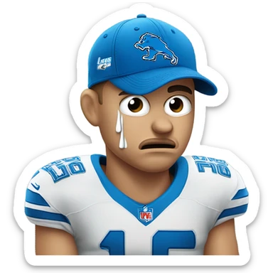 Crying Detroit lions fan white sticker