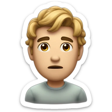 feeling sad and exasperated at the fact that I have to wait to talk to my girlfriend again because she is going to clean her room sticker