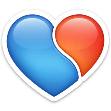 Create a heart with the Armenian tricolor (red, blue, orange) sticker