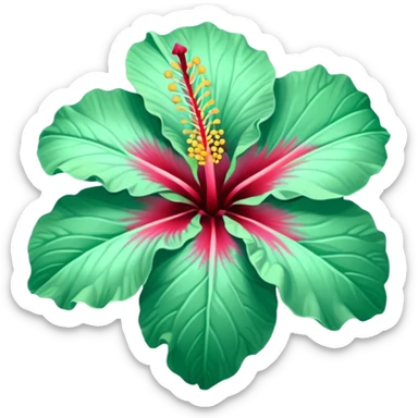 hibiscus flower mint color  sticker