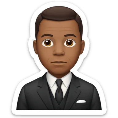 Booker T. Washington with dark brown hair sticker