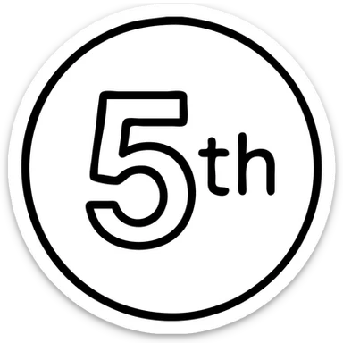 first ,a 5 in a circle with 'th' in the circle sticker