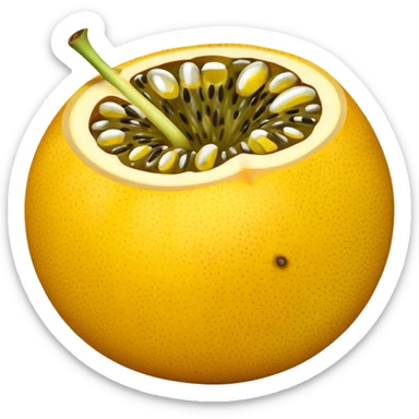 Create a yellow passion fruit emoji sticker