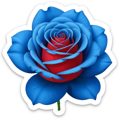 rose shape flower, no stem, now make it a 100% blue, 9.8% green, 0% red,  sticker