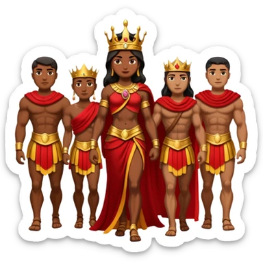 group of trojans being led by a woman queen sticker
