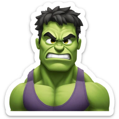 Hulk standing with his hands crossed with a happy smirk on and eyes closed sticker
