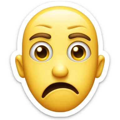 Shocked puckered yellow emoji face with widened eyes looking one side  sticker