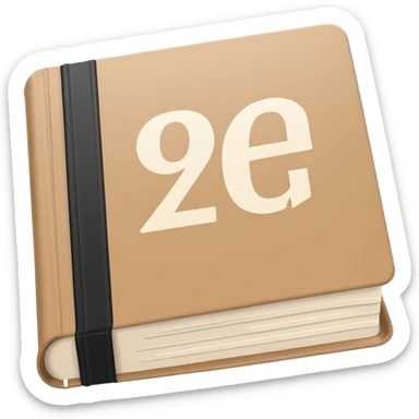 minimal flat emoji of a German language textbook titled “Grammar A1–B1”, clean modern cover, simple beige and white tones, crisp vector lines, elegant academic look, transparent background sticker
