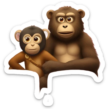 A bear and a monkey watching Interstellar at the cinema sticker