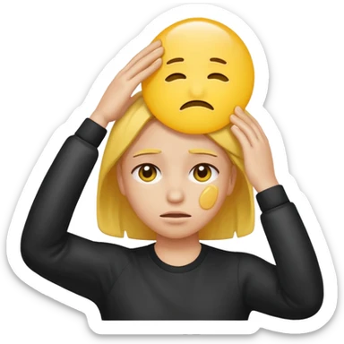 Wiping sweat off forehead yellow circle emoji face sticker