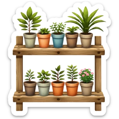 Plant shelf made from old oak pallets  sticker