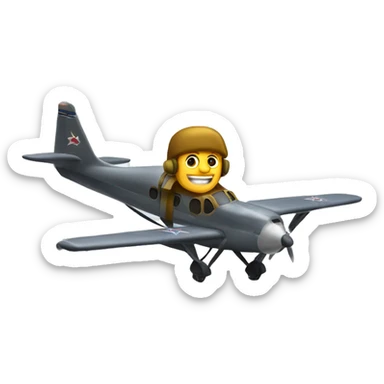 Captain flying plane over a snowcapped mountain  sticker