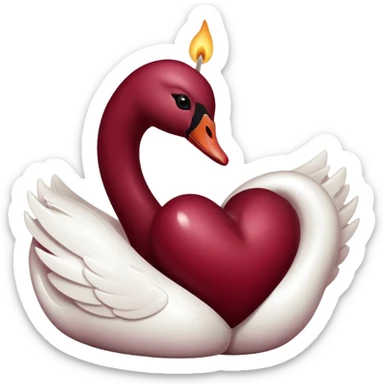 Maroon heart, swan , candle seperately  sticker