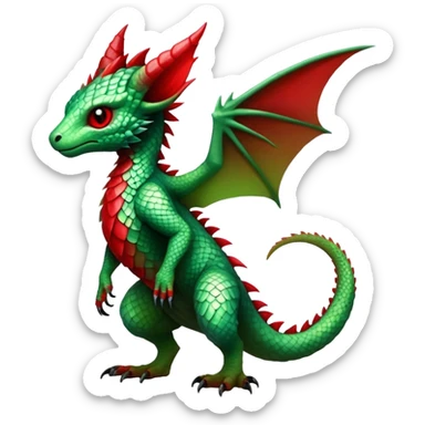 Cool Edgy Green Red ethereal badass punky Fionbri-Vernid-Trico-animal-creature full body sticker