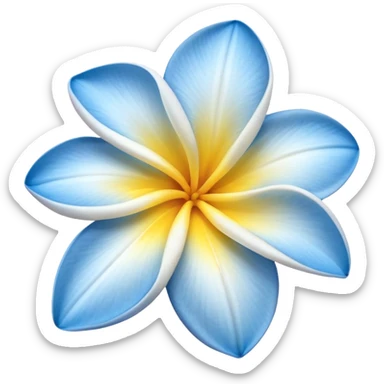 white/blue plumeria sticker