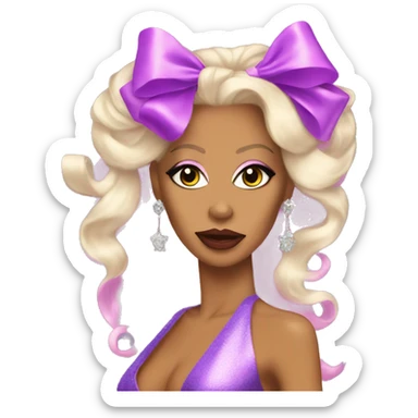 coquette RuPaul with bows sticker