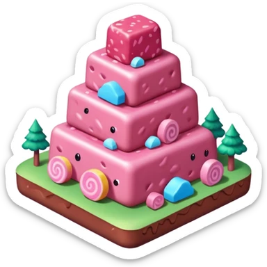kawaii style SPAM MEAT candy land landscape  sticker