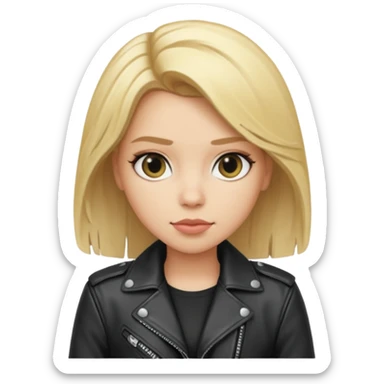 dinah blonde hair jane wear leather jacket sticker