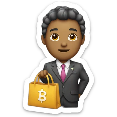 Un ladron con traje de ladron y cargando un saco de dinero sticker